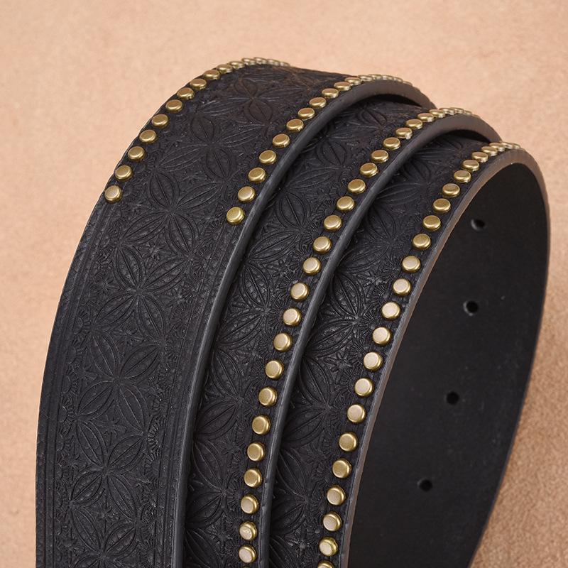 Vintage Punk Belt Men'S Casual Rivet Belt Zodiac Belt