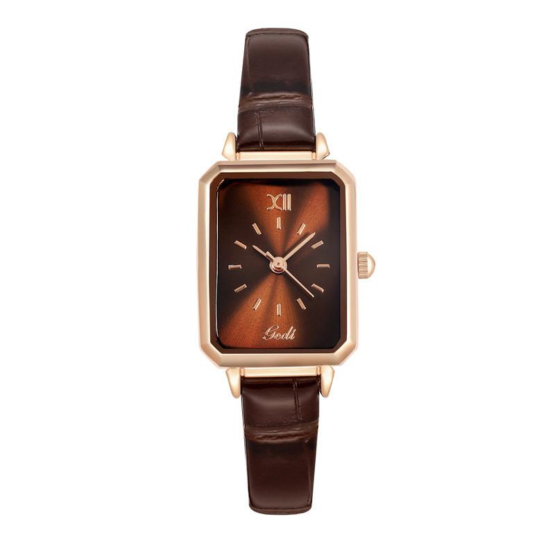 Gedi Womens Minimalist Leather Strap Quartz Watch With Water Resistance For Elegant Office Wear