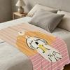 Soft Flannel Blanket - Cartoon Dog Design, No Pilling, Warm Comfort, Ideal for Postpartum/Nursing, Home Decor, All Seasons, Halloween & Christmas