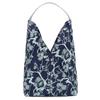 Tote Elegant Floral GUSIO BASICJacquard V-cut Bag, Lightweight, Fashion, Women's, Italy, Pattern, 12-1117 (NAVY)
