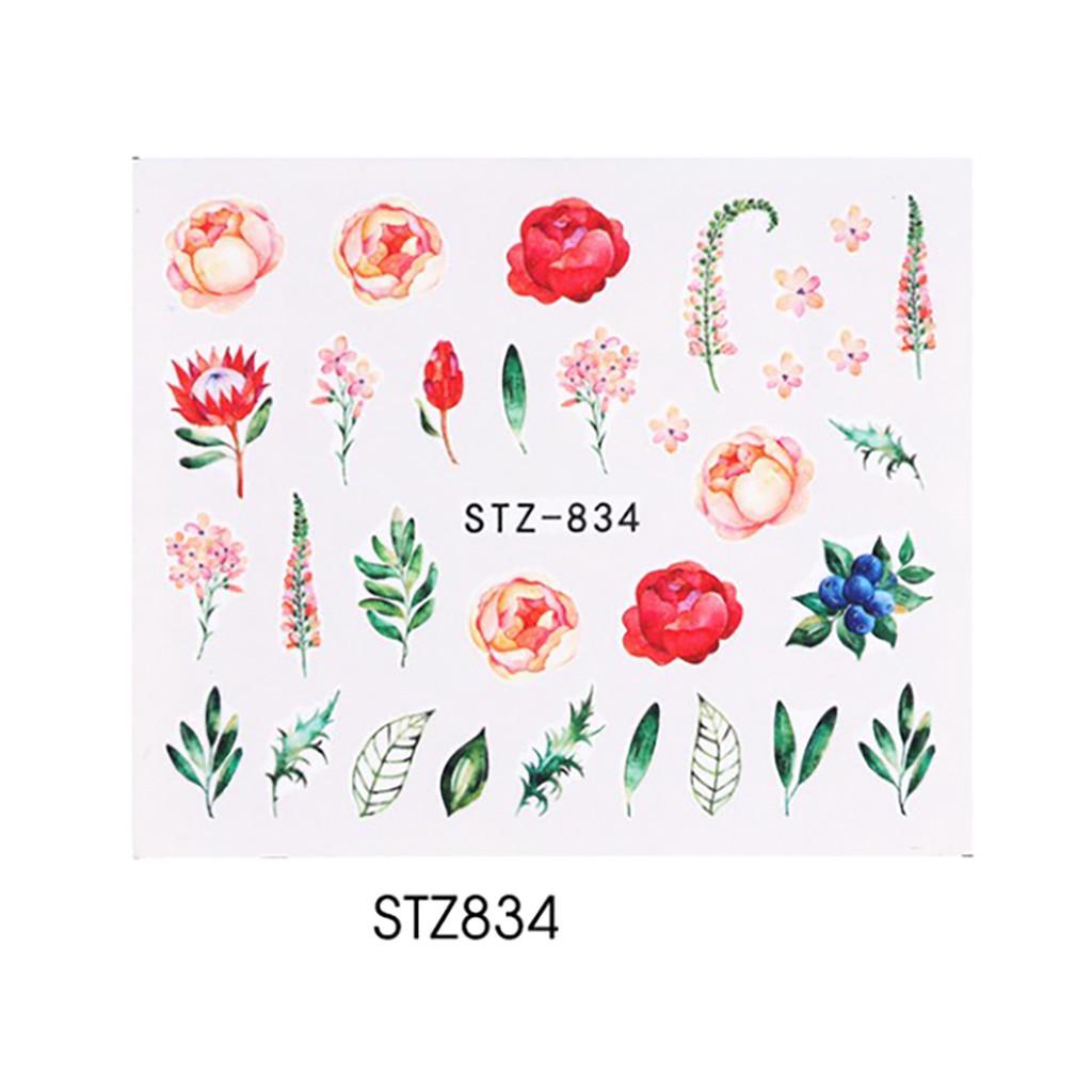 Water Transfer Sticker Decals Flower Leaf Summer DIY Manicure Decor
