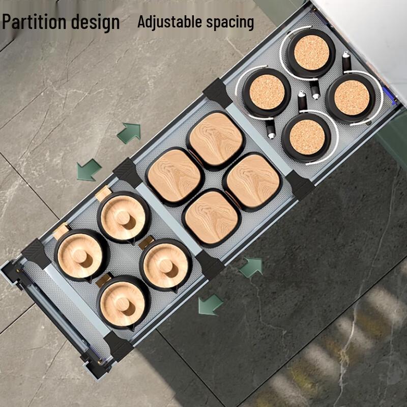 Modern 3-Layer Glass Pull-Out Spice Rack