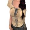 Pure Desire Style Spice Girl Short-sleeved T-shirt Women's Niche Short Design Sense Tight and Thin Top Tide