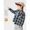 Right European Style Boys' Fleece-Lined Outdoor Plaid Shirt 2025 Winter New Children's Clothing Baby Thickened Shirt Top
