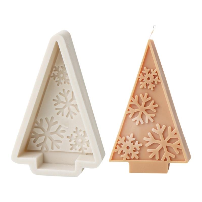 Flexible Silicone Mold Handmade Scented Candle Mould Snowflakes Christmas Tree Aromatherapys Mold Home Decorations