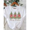 Printed Fashion New Year Women's T-shirt Top Merry Christmas Clothing Coffee Love Cute Holiday Pattern Round Neck Short Sleeve