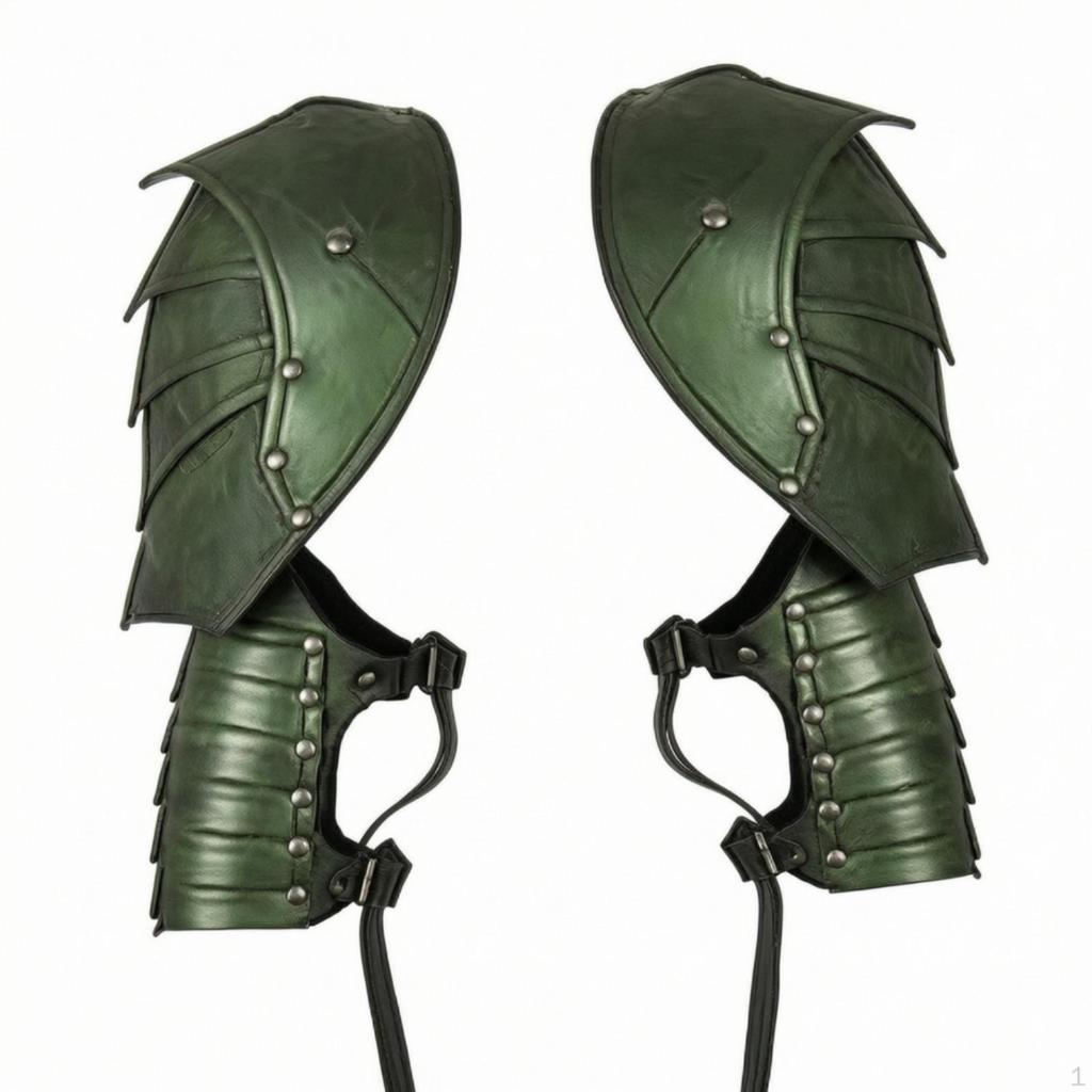 Shoulder Guards with Arm Plates Medieval Cosplay Faux Leather
