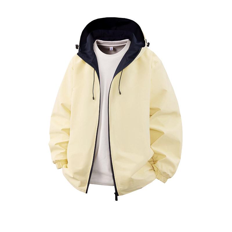 Men's Trendy Versatile Hooded Jacket - Spring/Autumn 2026, Color Block, Korean Style Casual Top