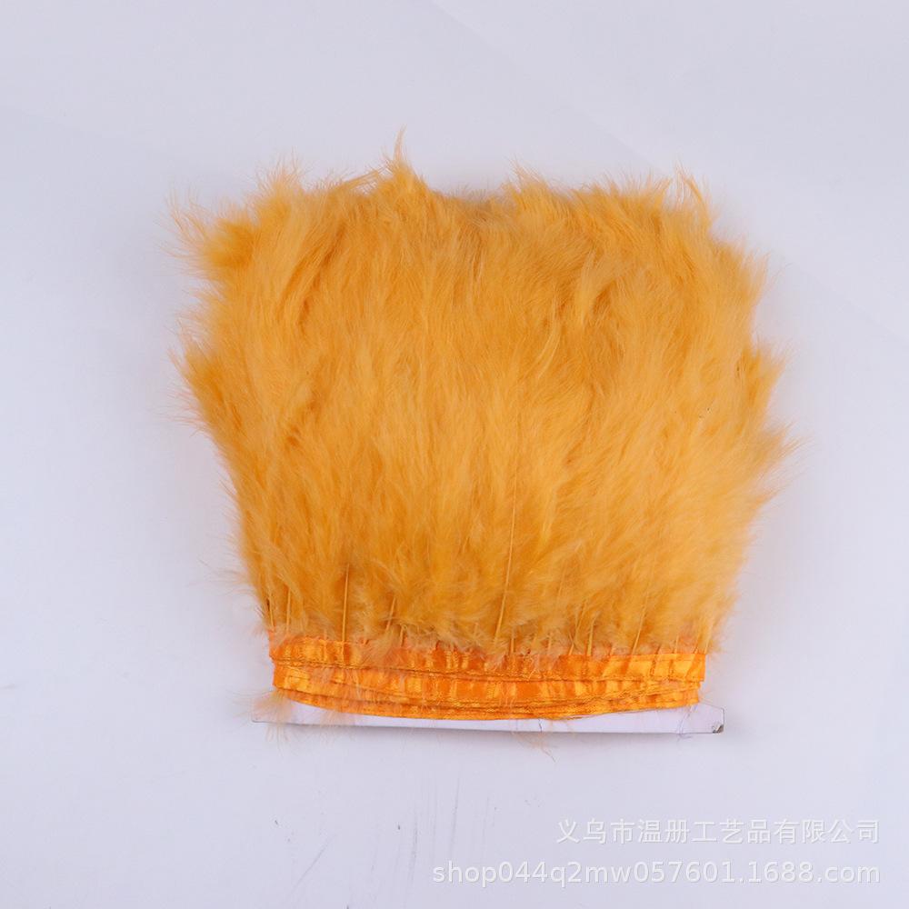10-15Cm Pointed Tail Flannel Edge Wedding Home Arrangement Turkey Feather Cloth Belt Diy Dress Skirt Accessories