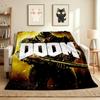 Doom Game Flannel Blanket Throw Blanket Soft Warm Sofa Bed Camping Car Home Decor Unique Christmas Gift C93083