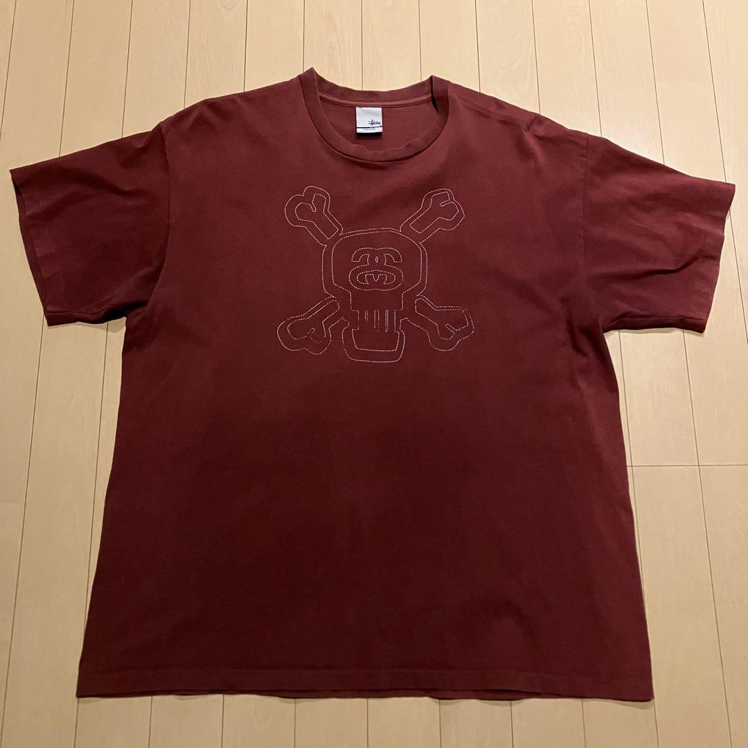 

[USED] STUSSY / Stussy Skull Embroidered T-Shirt 00 s~