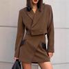 French Retro Brown Woolen Suit Suit Women's 1116 Autumn and Winter Old Money Wind Jacket Short Skirt Two-piece Set High Sense
