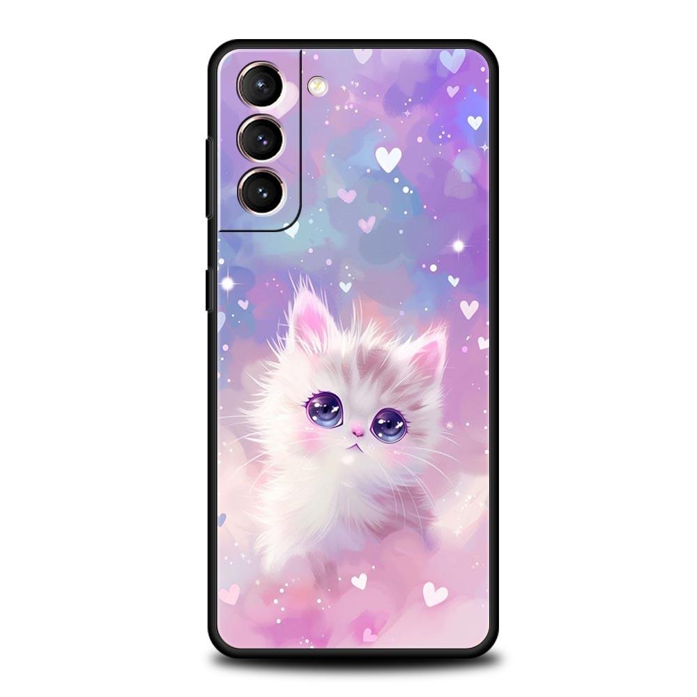Colorful Cat Design Phone Case for Samsung Galaxy S26 S25 S24 S23 S22 S20 S21 FE Ultra S25 Edge Plus 5G Soft TPU Cover Funda Bag