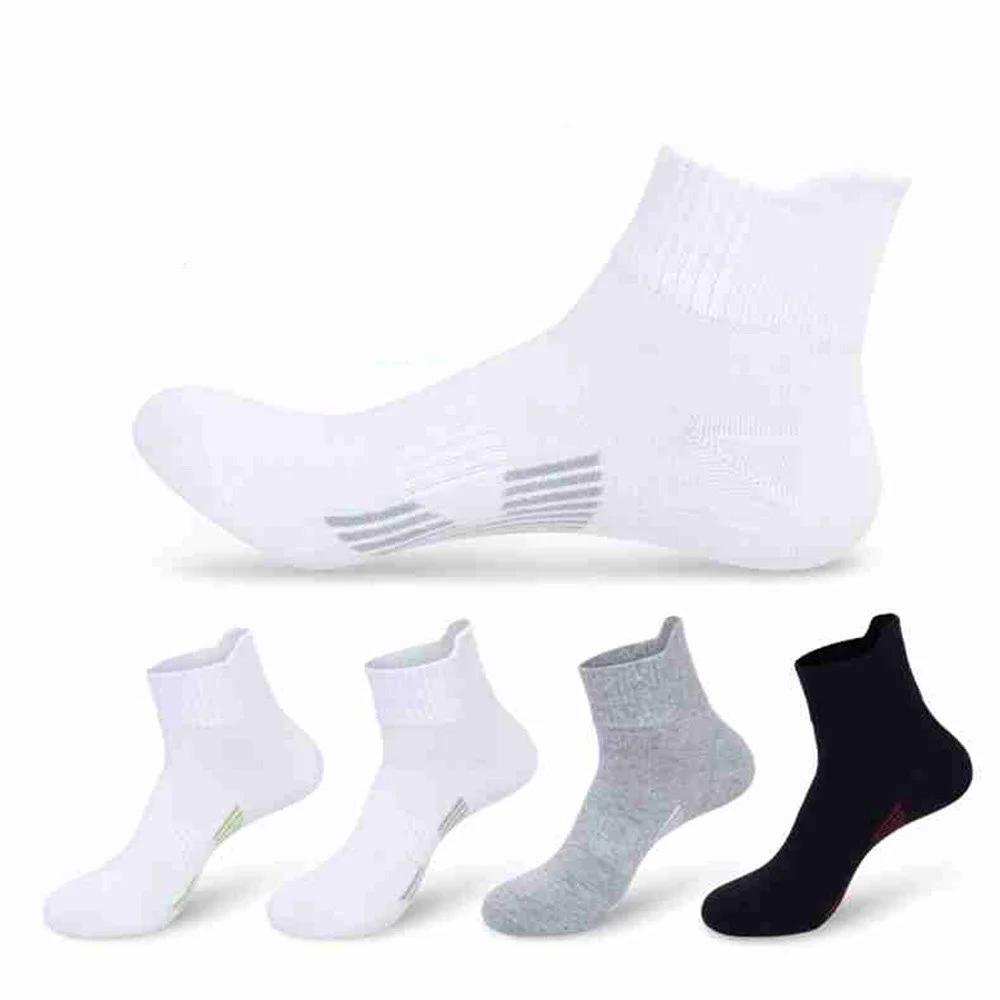 5 Pairs Sports Socks Men Running White 100% Cotton Male Mid Tube Socks Spring Summer Sweat Absorbing Calcetines