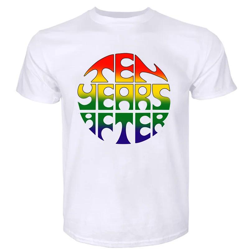 cotton t-shirts for Ten Years After: Rainbow Logo T-Shirt graphic t shirts cute tops Short sleeve graphic t-shirts