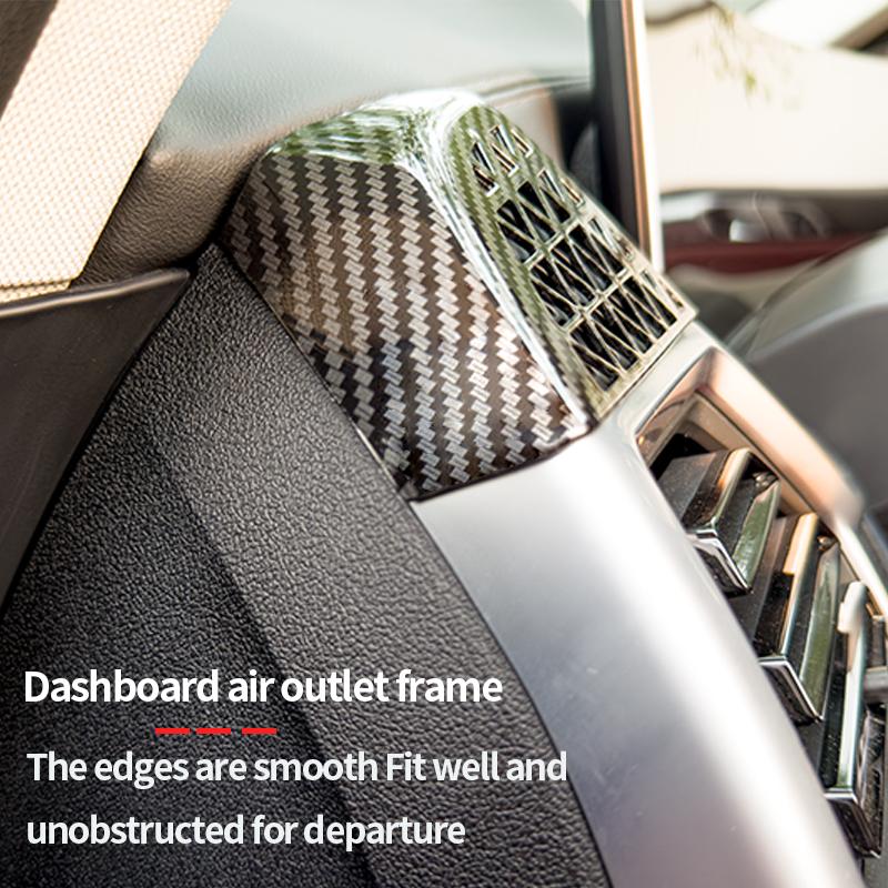 EAJN6 For BMW X5X6X7 G05 G06 G07 2023-2025ABS Carbon Fiber Car Dashboard Side Air Conditioner Outlet Vent Frame Cover Trim Accessories