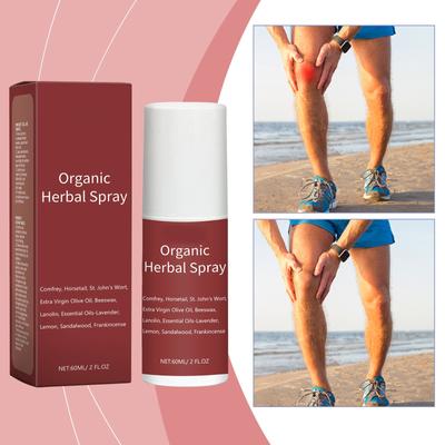 Pflanzliches Schmerzlinderungsspray für Gelenk-, Muskelschmerzen und Muskelschwellungen, Linderungsspray gegen Muskelkater, 60 ml