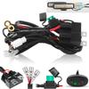 Amber White Dual Color Light Bar Wiring Harness Kit 16AWG with 12V Relay 15A Inline Blade Fuse Push Button Switch