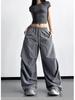 Women's Pink High-Waisted Wide-Leg Pleated Pants - Spring/Autumn 2026 Loose Fit Casual Style