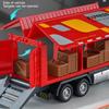 1/32 Scale Container Truck Model with Music and Light,Openable Door,Realistic Vehicle Toy Ornament,Alloy Model Inertia Truck,Pull Back,Birthday Gift