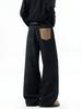 American Primary Color Jeans Men's Trendy Brand New Retro Splicing High-end Wide-leg Casual Trousers