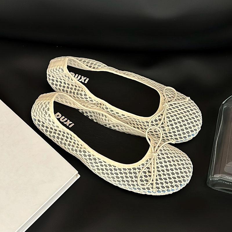 

Мода Мода Сетка Женские Балетки Танцевальная Обувь Новинка 2025 Обувь Дизайнерская Женская Неглубокие Женские Балетки Слипоны 35 бежевый