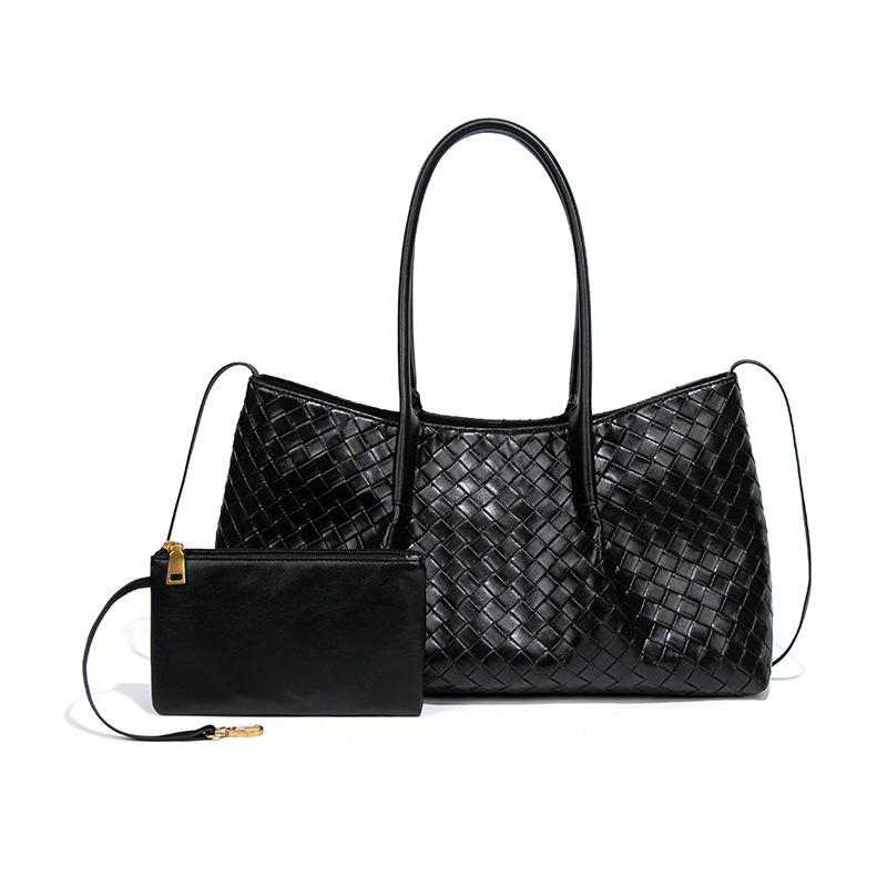 

Модная вместительная плетеная женская сумка, модная и повседневная ручная сумка для матери и ребенка, высококачественная сумка-тоут на одно плечо под мышкой