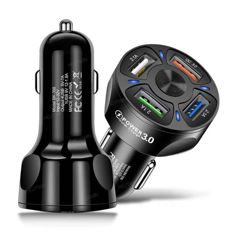 4 Ports 3 USB Car Charger Quick Charge 3.0 Universal Fast Charging In Car 4 Port Mobile Phone Charger