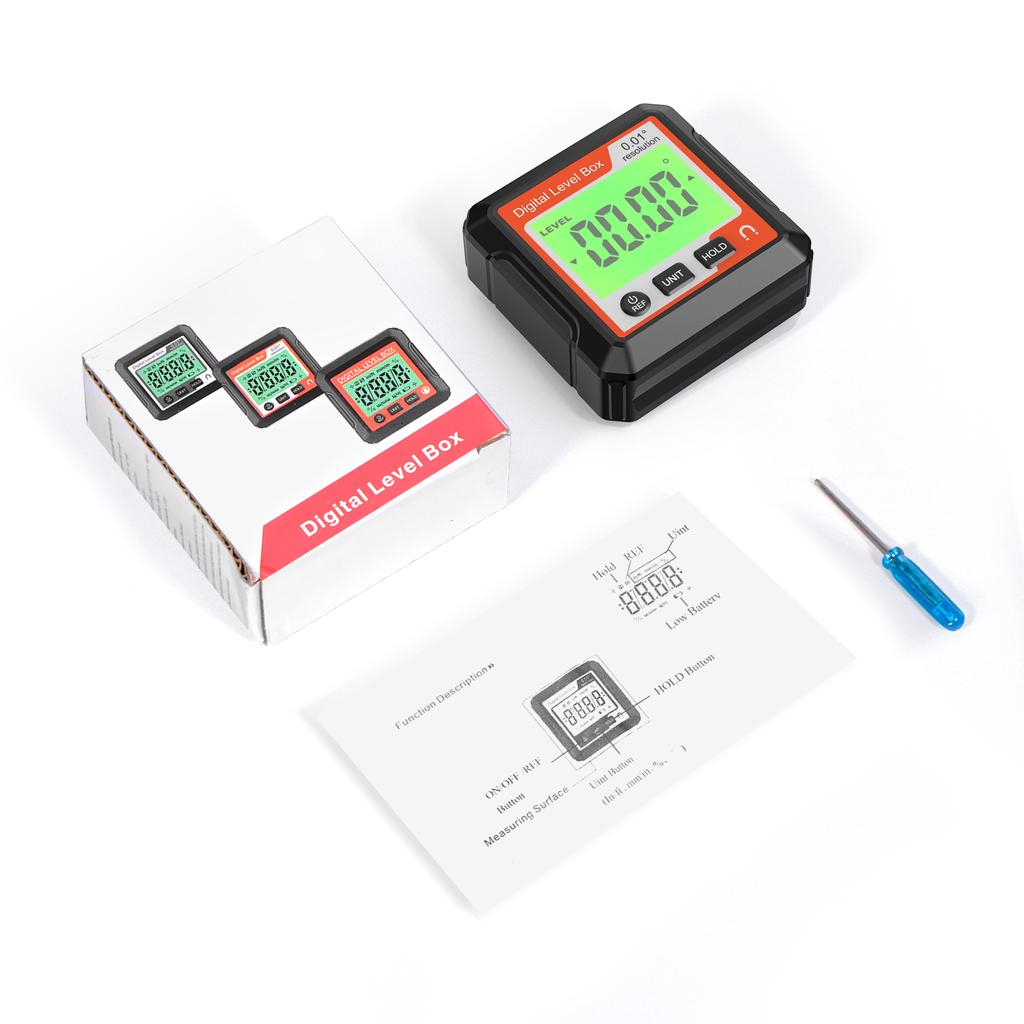 Digitální vodováha Měřič úhlu Elektronický úhloměr Inklonometr S magnetickou základnou LCD Přesnost