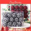 Festive 7cm Black And White Gingham Christmas Ball Hanging Decorations For Tree Trim