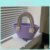 Adorable Rainbow Cloud Handbag Cute Pu Woven Beach Bag For Refreshing Vacation Style