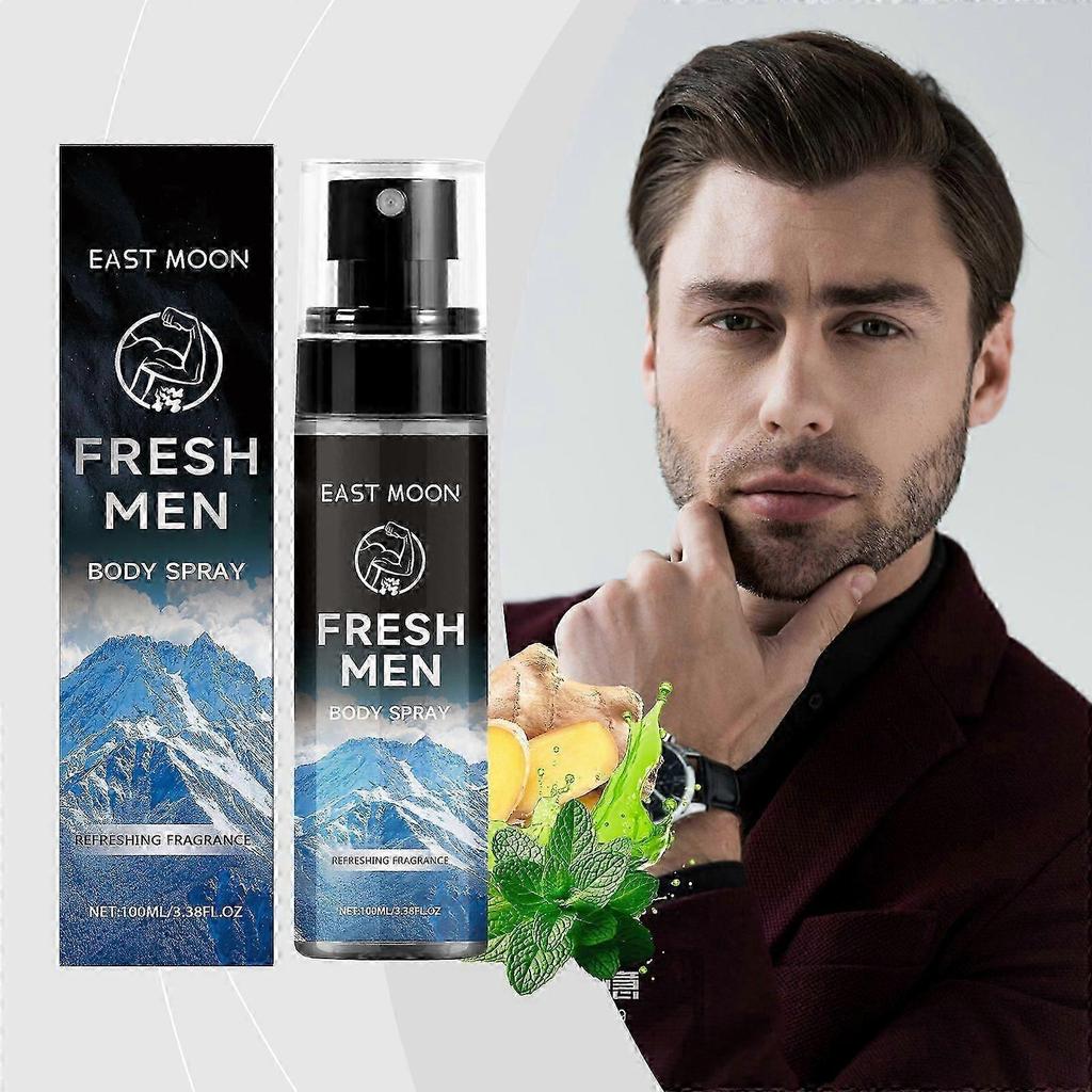 Men's Body Spray with Ginger, Vanilla & Mint  Long-Lasting Refreshing Fragrance