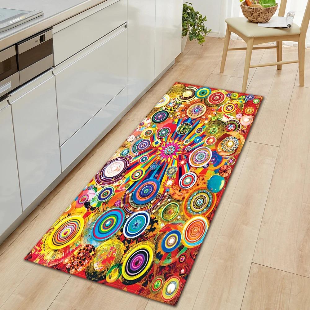 Bohemian Retro Mandala Pattern Home Kitchen Floor Mat Door Front Decoration Floor Mat
