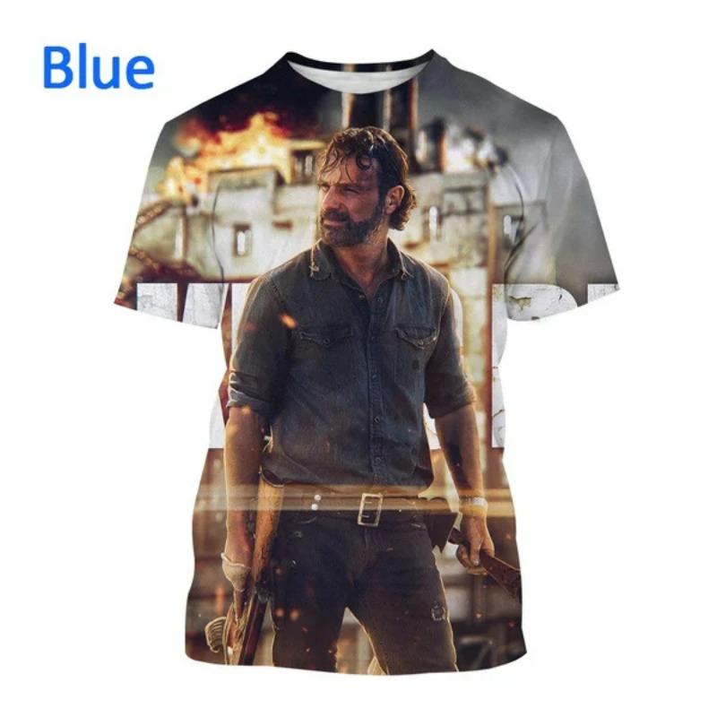 Popular TV Series The Walking Dead 3D Printed T-shirt Summer Men's Clothing Short Sleeve Tops Fashion Horror Oversized Tee Shirt