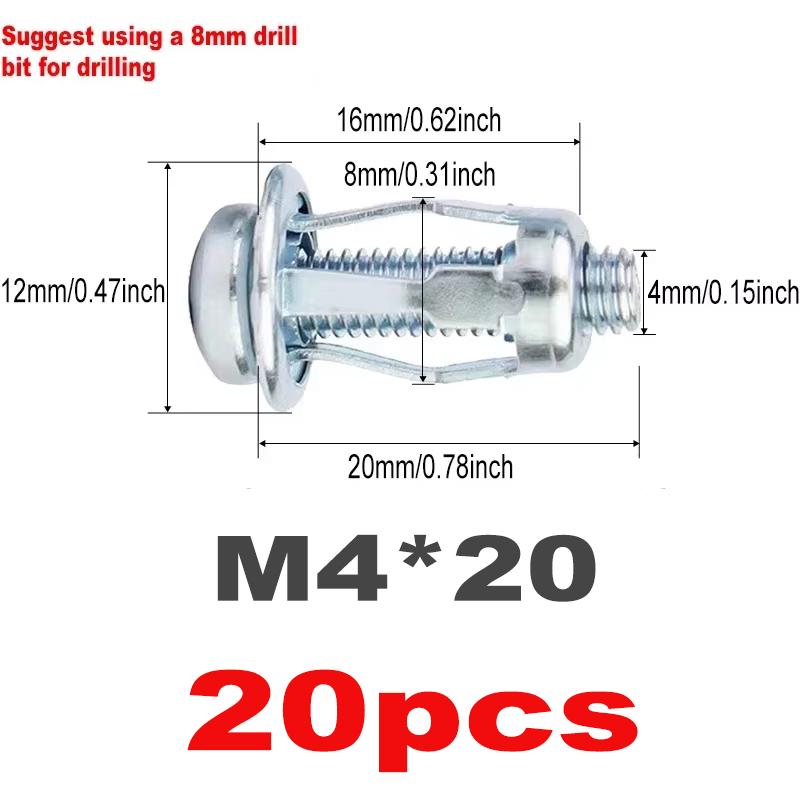 M4 M6 Jack Nuts Screw Petal Screws Anchors Metal Rivet Petal Expansion Plugs Lock Bolt Board Wall Fastener Expansion Clamp