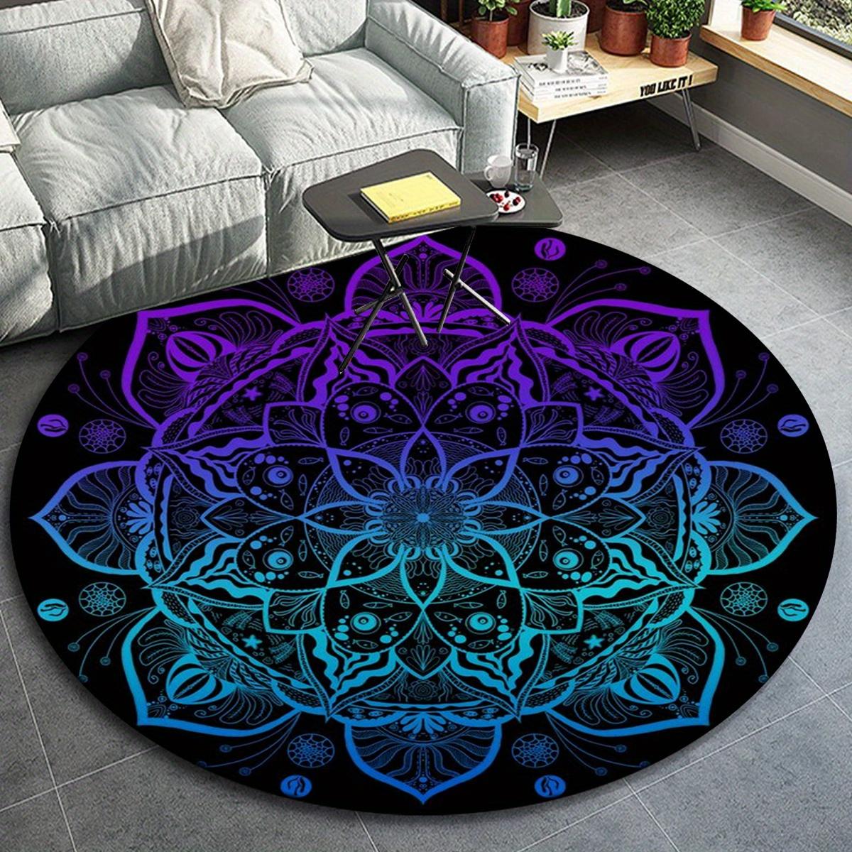 

1pc Datura Flowers Pattern Round Floor Mat, Non-slip for Living Room Bedroom Chair Carpets Home Decor Gifts, Home Decor Room Decor Outdoor D 80cm by 80cm