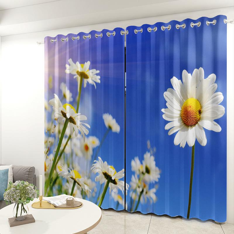 Daisy Curtain Cloth Bedroom Living Room Balcony Blackout Curtain Office Hotel Insulation Curtain