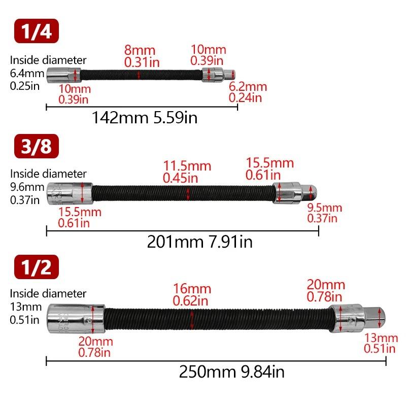 Electric Wrench Elastic Adapter, Universal Soft Shaft, Fast Ratchet Wrench, Hand Spring Extension Rod, Relay Rod, Socket Extensi