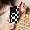 Black And White Chessboard Pattern PC+TPU Phone Case For Iphone 17 Air 16 15 14 13 12 11Pro Max Hard Plastic