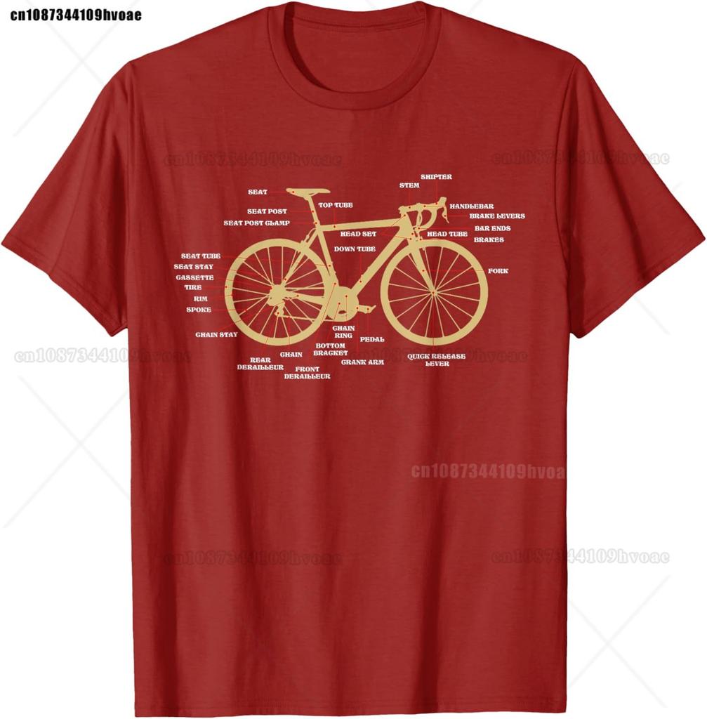 Bicycle Cycling Anatomy Road Bike Parts Biking Cyclist T-Shirt
