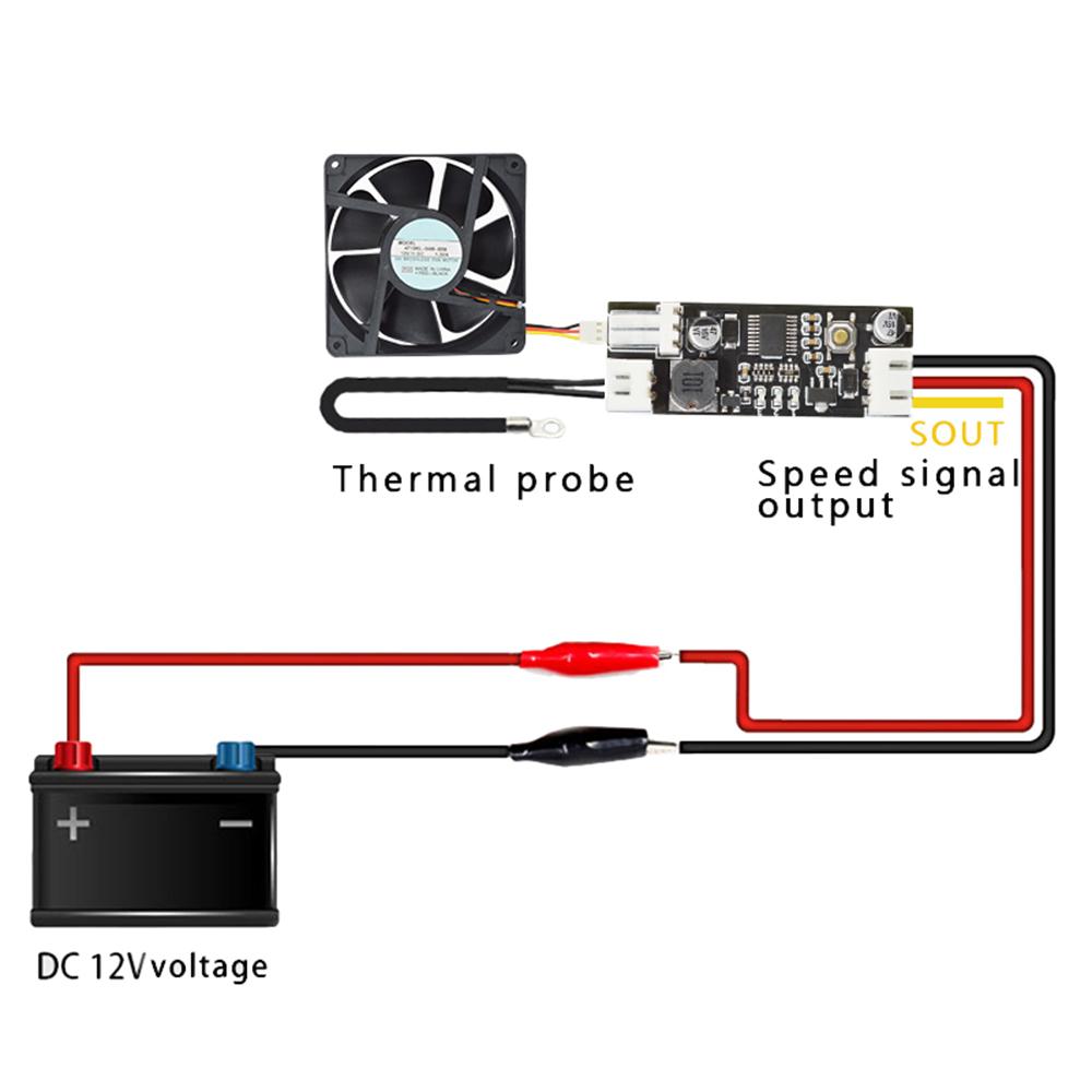 12V 0.8A DC PWM 2-3 Wire Fan Temperature Control Speed Controller Chassis Computer Noise Reduction Module NTC B 50K 3950