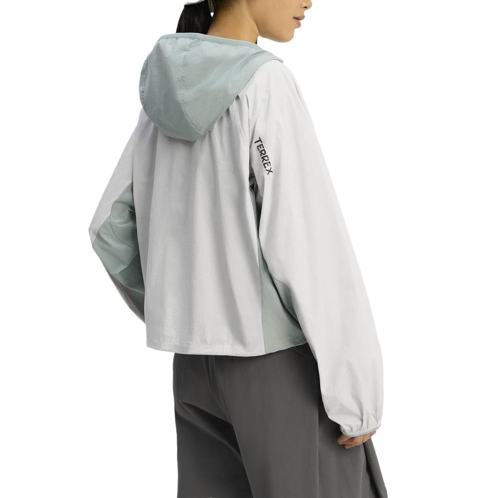adidas Jackets Women's Light Gray/Wonder Light Gray Green Hooded Moderate Other KD4376