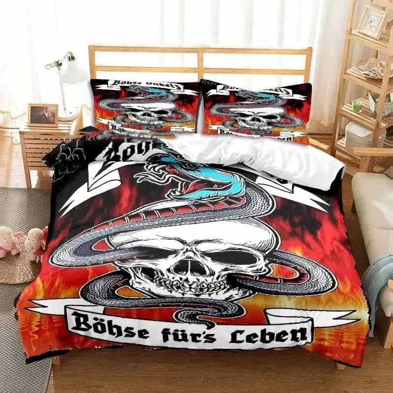 Band Böhse Onkelz Double Bedding Set All Season 3 Piece Duvet Cover Set Quilt Cover For Double And King Bed Duvet Cover Bed