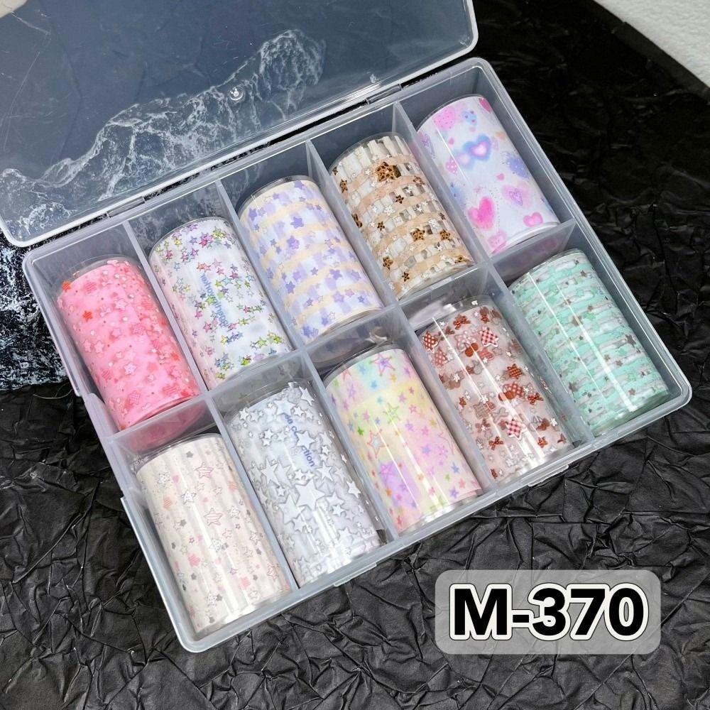 10 Rollen Karomuster Nail Art Aufkleber Rosa Gitter Maniküre Abziehbilder Nail Art Folie Nageldekoration