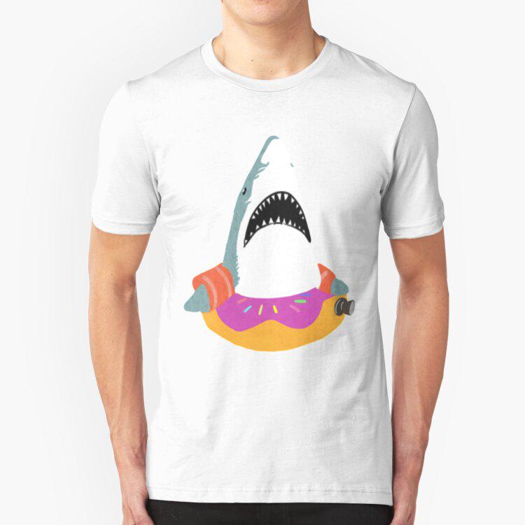 Shark Tank Funny T Shirt Men Summer New White Casual Homme Short Sleeve