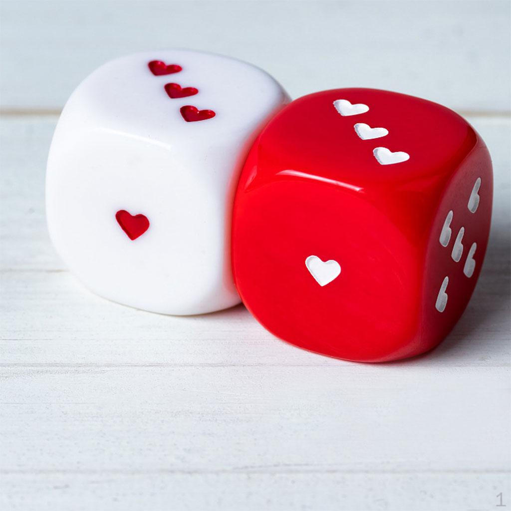 2 PCS Round Corners Six Set Heart Pattern Roleplaying RPG DND Game