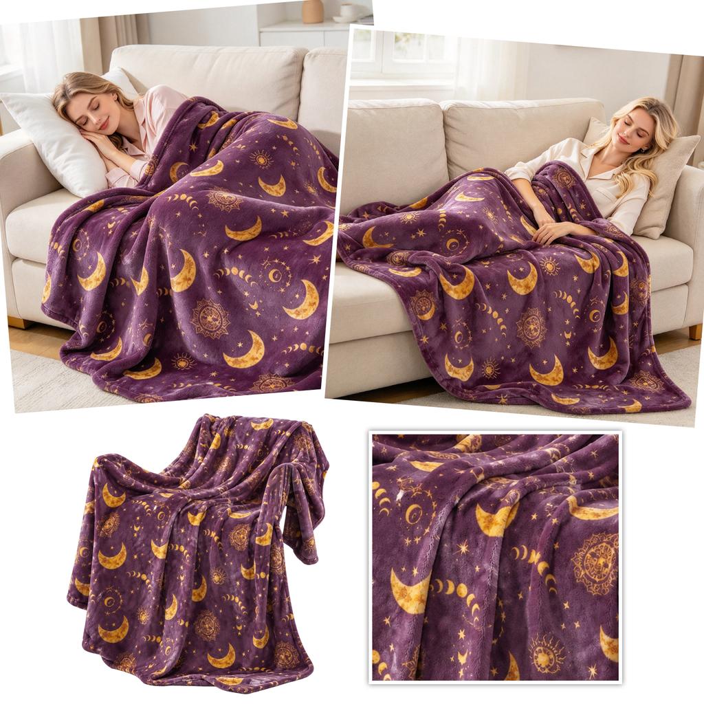 Constellation Plush Throw Blanket, Digital Print Cozy Blanket for Couch, Bed, Sofa, Nap and Conditioned Rooms