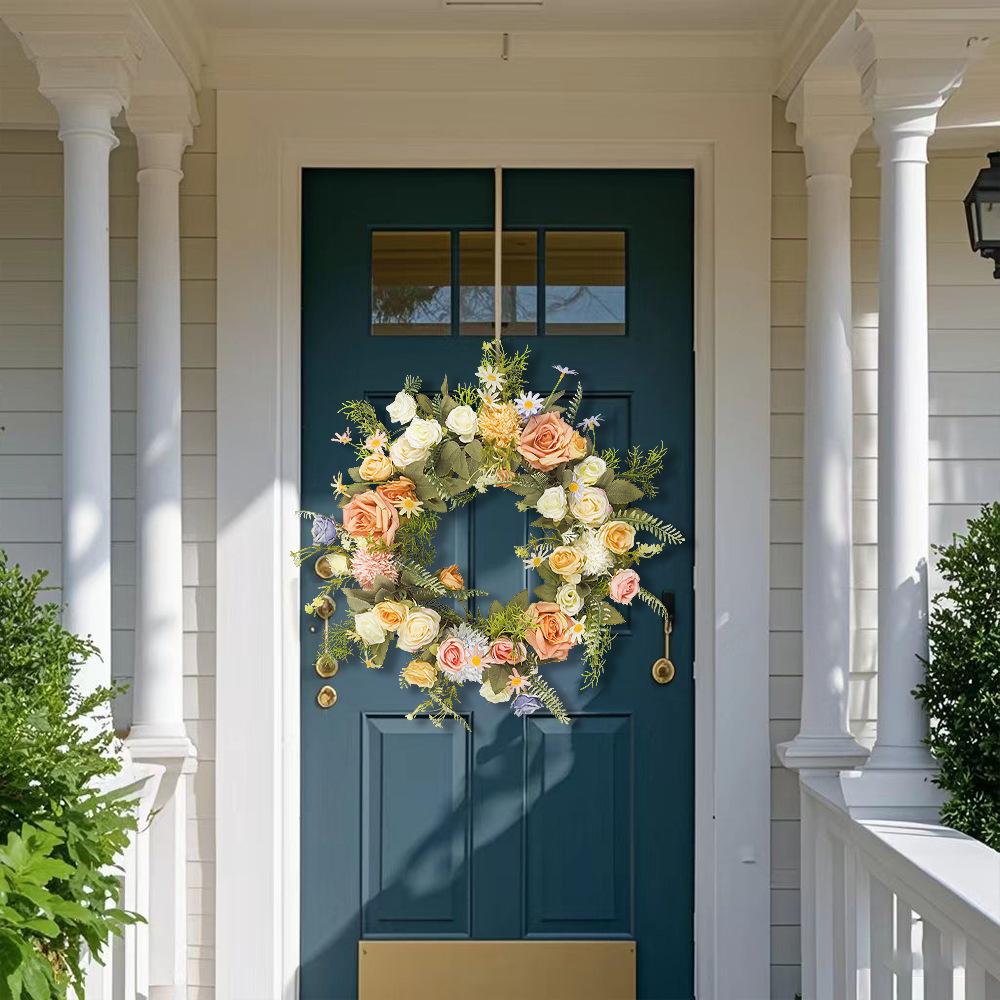 Season Little Rose Wreath Pendant Valentine'S Day Easter Ornament Door Hanging