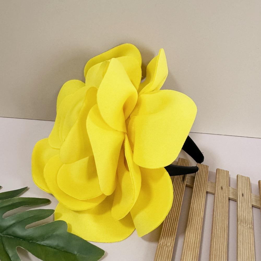 Exquisite Large Rose Flower Headband Elegant Oversized Flower Headpiece  Stage Performance