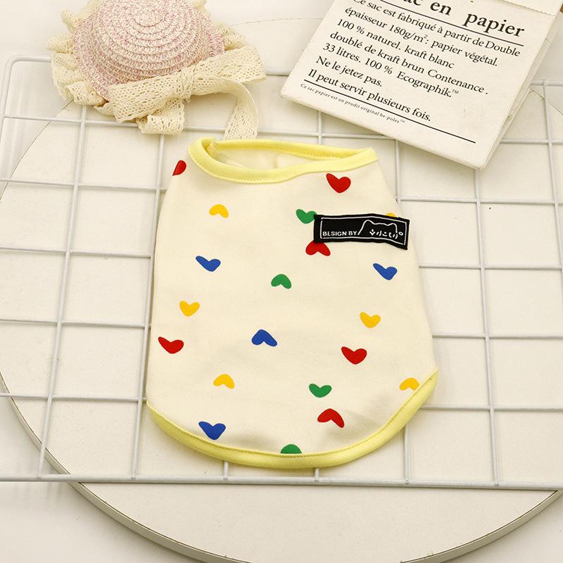 Pet Colored Love Polka Dot Vest Clothes Spring Summer Cat Clothing Small Dog Clothes Home Pajamas Designer Dog Clothes
